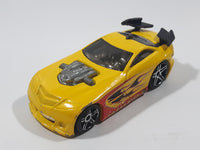 2009 Hot Wheels Raceway Fire Station Mercy Breaker Yellow Die Cast Toy Car Vehicle