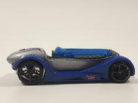 2009 Hot Wheels Brit Speed Silver with Blue Fenders Die Cast Toy Race Car Vehicle