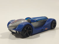 2009 Hot Wheels Brit Speed Silver with Blue Fenders Die Cast Toy Race Car Vehicle