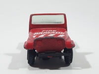 Vintage 1980s Yatming No. 1608 Jeep CJ7 Fire Brigade Red Die Cast Toy Car Vehicle