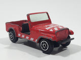 Vintage 1980s Yatming No. 1608 Jeep CJ7 Fire Brigade Red Die Cast Toy Car Vehicle