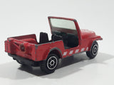 Vintage 1980s Yatming No. 1608 Jeep CJ7 Fire Brigade Red Die Cast Toy Car Vehicle