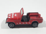 Vintage 1980s Yatming No. 1608 Jeep CJ7 Fire Brigade Red Die Cast Toy Car Vehicle