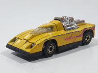 1981 Hot Wheels Cannonade Yellow Die Cast Toy Race Car Vehicle w/ Opening Hood - Hong Kong