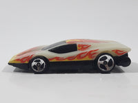 1997 Hot Wheels Volcano Blowout Large Charge Silver Bullet Glow In The Dark White Plastic Die Cast Toy Car Vehicle