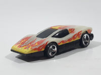 1997 Hot Wheels Volcano Blowout Large Charge Silver Bullet Glow In The Dark White Plastic Die Cast Toy Car Vehicle