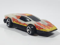 1997 Hot Wheels Volcano Blowout Large Charge Silver Bullet Glow In The Dark White Plastic Die Cast Toy Car Vehicle