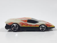 1997 Hot Wheels Volcano Blowout Large Charge Silver Bullet Glow In The Dark White Plastic Die Cast Toy Car Vehicle