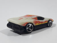 1997 Hot Wheels Volcano Blowout Large Charge Silver Bullet Glow In The Dark White Plastic Die Cast Toy Car Vehicle