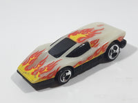 1997 Hot Wheels Volcano Blowout Large Charge Silver Bullet Glow In The Dark White Plastic Die Cast Toy Car Vehicle