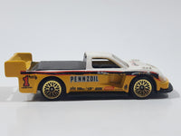 1999 Hot Wheels First Editions Pikes Peak Tacoma Pennzoil Truck Yellow White Die Cast Toy Race Car Vehicle