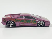 2002 Maisto Ultimate Marvel Lamborghini Diablo Green Goblin Metallic Purple Pink 1/64 Scale Die Cast Toy Dream Super Car Vehicle
