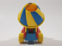 1993 The Lyons Group Kid Dimensions Barney The Dinosaur Cement Mixer Truck Red and Yellow Die Cast Toy Car Vehicle