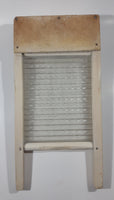 Antique Pearl Canadian Woodenware Wood Framed Glass Washboard 8 1/2" x 16 3/4"