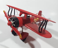 Vintage Style Red N1455 20 1933 G5 Bi-Plane Large 10 1/4" Tin Metal Airplane