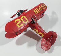 Vintage Style Red N1455 20 1933 G5 Bi-Plane Large 10 1/4" Tin Metal Airplane