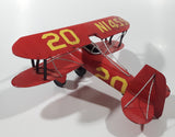 Vintage Style Red N1455 20 1933 G5 Bi-Plane Large 10 1/4" Tin Metal Airplane