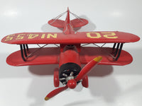 Vintage Style Red N1455 20 1933 G5 Bi-Plane Large 10 1/4" Tin Metal Airplane