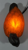 Amber Glass Shelled Bronze Finish Duck Bird Lamp Light