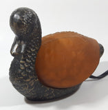 Amber Glass Shelled Bronze Finish Duck Bird Lamp Light