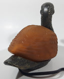 Amber Glass Shelled Bronze Finish Duck Bird Lamp Light