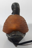 Amber Glass Shelled Bronze Finish Duck Bird Lamp Light