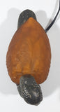 Amber Glass Shelled Bronze Finish Duck Bird Lamp Light