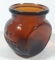 Vintage 4 oz Marmite Amber Glass Jar 2 1/2" Tall