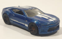 2016 Hot Wheels Muscle Mania 2016 Camaro SS Metalflake Blue Die Cast Toy Car Vehicle