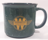 Wheeler Equipment Washington Iron Works 4" Tall Green Enamel Heavy Ceramic Coffee Mug Cup