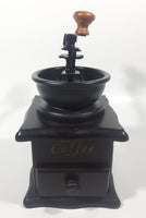 Vintage Style Metal and Plastic Top Engraved Lettering Wood Based Coffee Grinder