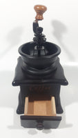 Vintage Style Metal and Plastic Top Engraved Lettering Wood Based Coffee Grinder