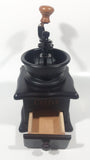 Vintage Style Metal and Plastic Top Engraved Lettering Wood Based Coffee Grinder