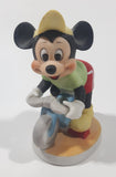 Vintage Walt Disney Productions Mickey Mouse Riding A Bicycle 4" Tall Porcelain Ceramic Figurine