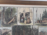 Vintage c. 1869 Sketches of Vancouver Island and British Columbia 15 1/4" x 20 3/4" Hand Colored Sketch Art Print