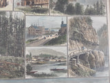 Vintage c. 1869 Sketches of Vancouver Island and British Columbia 15 1/4" x 20 3/4" Hand Colored Sketch Art Print