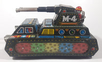 Extremely Rare Vintage c. 1967 Mihashi M-4 Sherman Tank Friction Tin Toy Military Vehicle 7 3/4" Long