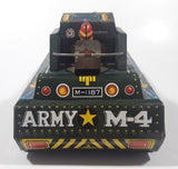 Extremely Rare Vintage c. 1967 Mihashi M-4 Sherman Tank Friction Tin Toy Military Vehicle 7 3/4" Long