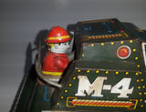 Extremely Rare Vintage c. 1967 Mihashi M-4 Sherman Tank Friction Tin Toy Military Vehicle 7 3/4" Long