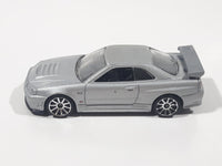 2010 Hot Wheels HW Premiere Nissan Skyline GT-R R34 Silver Die Cast Toy Car Vehicle