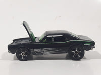 2010 Hot Wheels Muscle Mania '67 Camaro Black Die Cast Toy Car Vehicle with Opening Hood