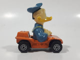 Vintage 1979 Walt Disney Productions Lesney Matchbox Orange Donald Duck Cartoon Character Series No. 2 Blue Die Cast Toy Sailor Themed Car Vehicle