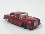 Vintage 1960s Lesney Matchbox Series No. 53 Mercedes-Benz 220 SE Dark Red Die Cast Toy Car Vehicle with Opening Doors