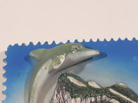 Gibraltar Jumping Dolphin Themed 2 1/8" x 3 1/8" 3D Resin Fridge Magnet