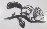 Squirrel on Branch Laser Cut Steel 6 1/2" x 10" Metal Wall Plaque