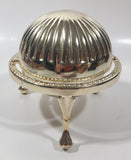 Vintage Silver Plated Dome Roll Top 4 3/4" Diameter Caviar Butter Serving Dish Made in England