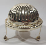 Vintage Silver Plated Dome Roll Top 4 3/4" Diameter Caviar Butter Serving Dish Made in England