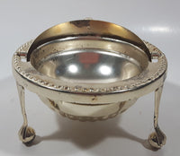 Vintage Silver Plated Dome Roll Top 4 3/4" Diameter Caviar Butter Serving Dish Made in England