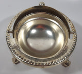 Vintage Silver Plated Dome Roll Top 4 3/4" Diameter Caviar Butter Serving Dish Made in England