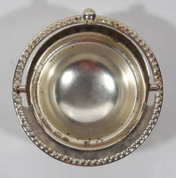 Vintage Silver Plated Dome Roll Top 4 3/4" Diameter Caviar Butter Serving Dish Made in England